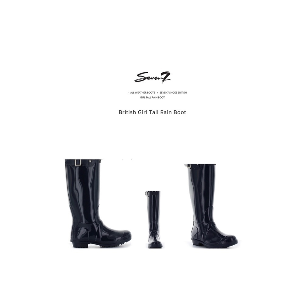 Seven7 British girl tall black rain boots.NWT